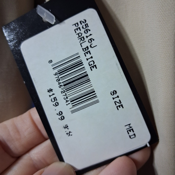 Worthington Khaki Pearl Beige Lightweight Trench Coat Belted M $160 NWT - Picture 6 of 12